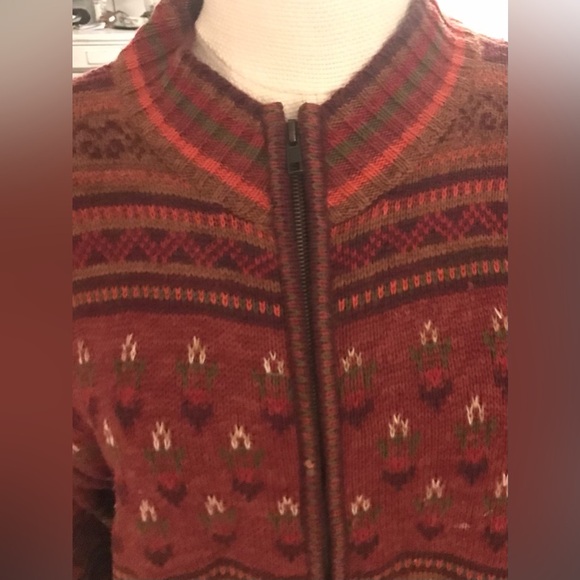 Vintage Shaver Lake Cardigan Zip Up Ski Sweater Size M - Picture 5 of 7